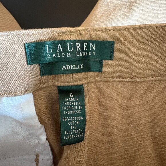Lauren Ralph Lauren Adelle Womens Tan Trousers Size 6 Straight Leg Pants Stretch - Picture 5 of 9